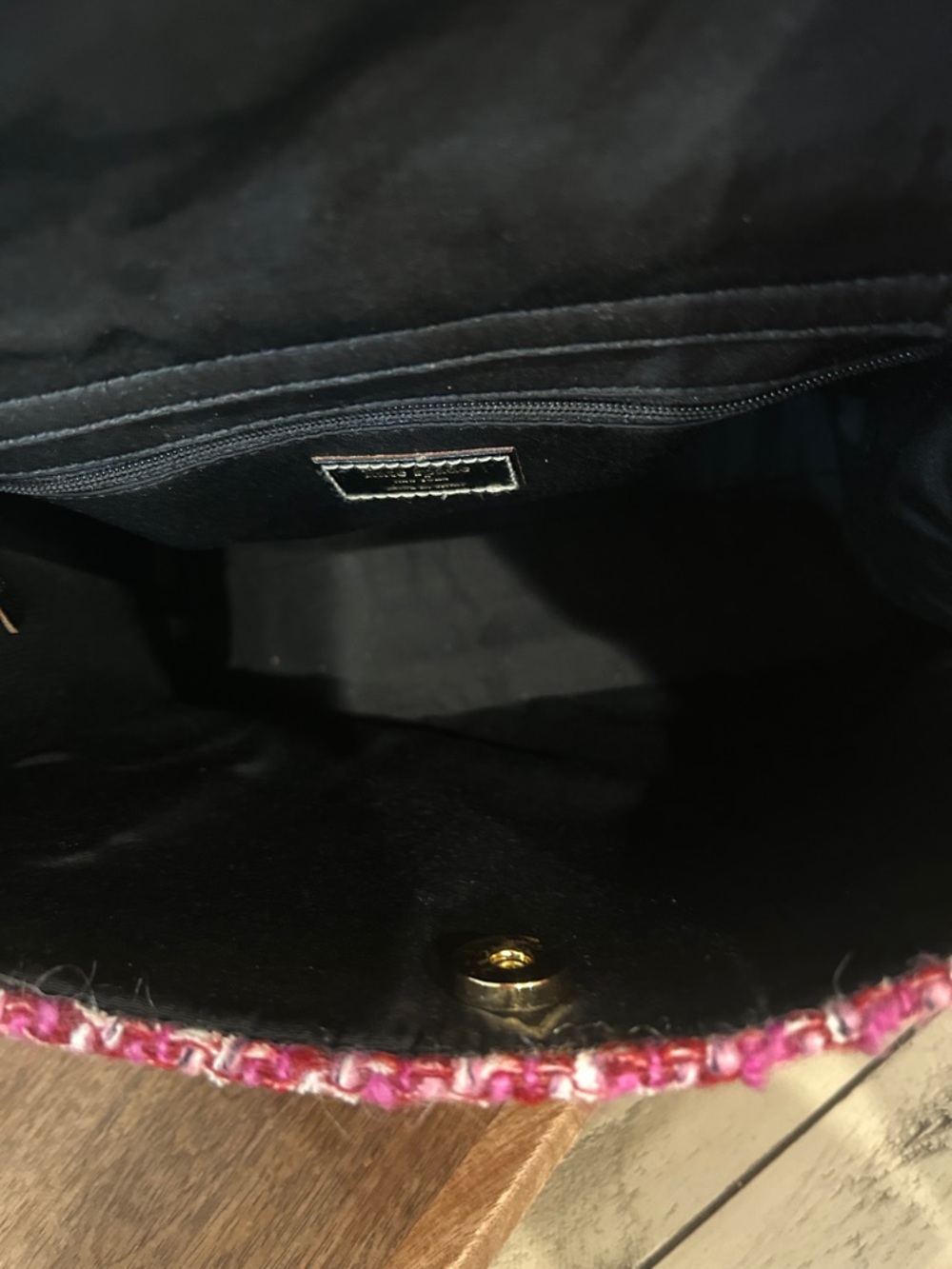 kate spade Pink Tweed Tote with Black Handles - Picture 3 of 7